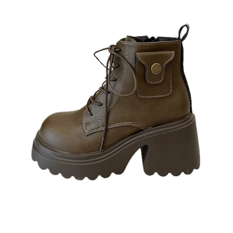 Bottes chunky pour dames avec un talon haut et une fermeture éclair latérale Chic und Stil