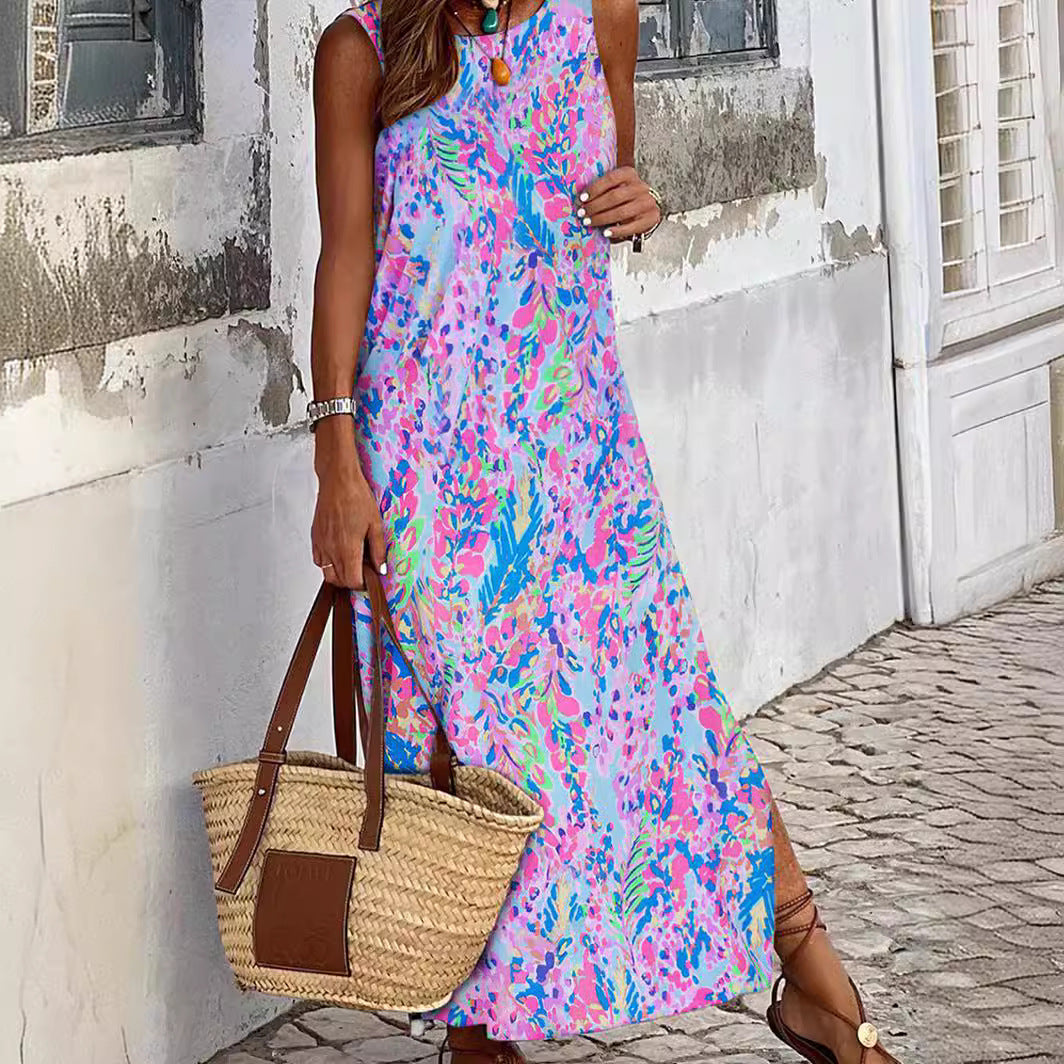 Robe maxi pour dames avec motif floral et coupe décontractée Chic und Stil
