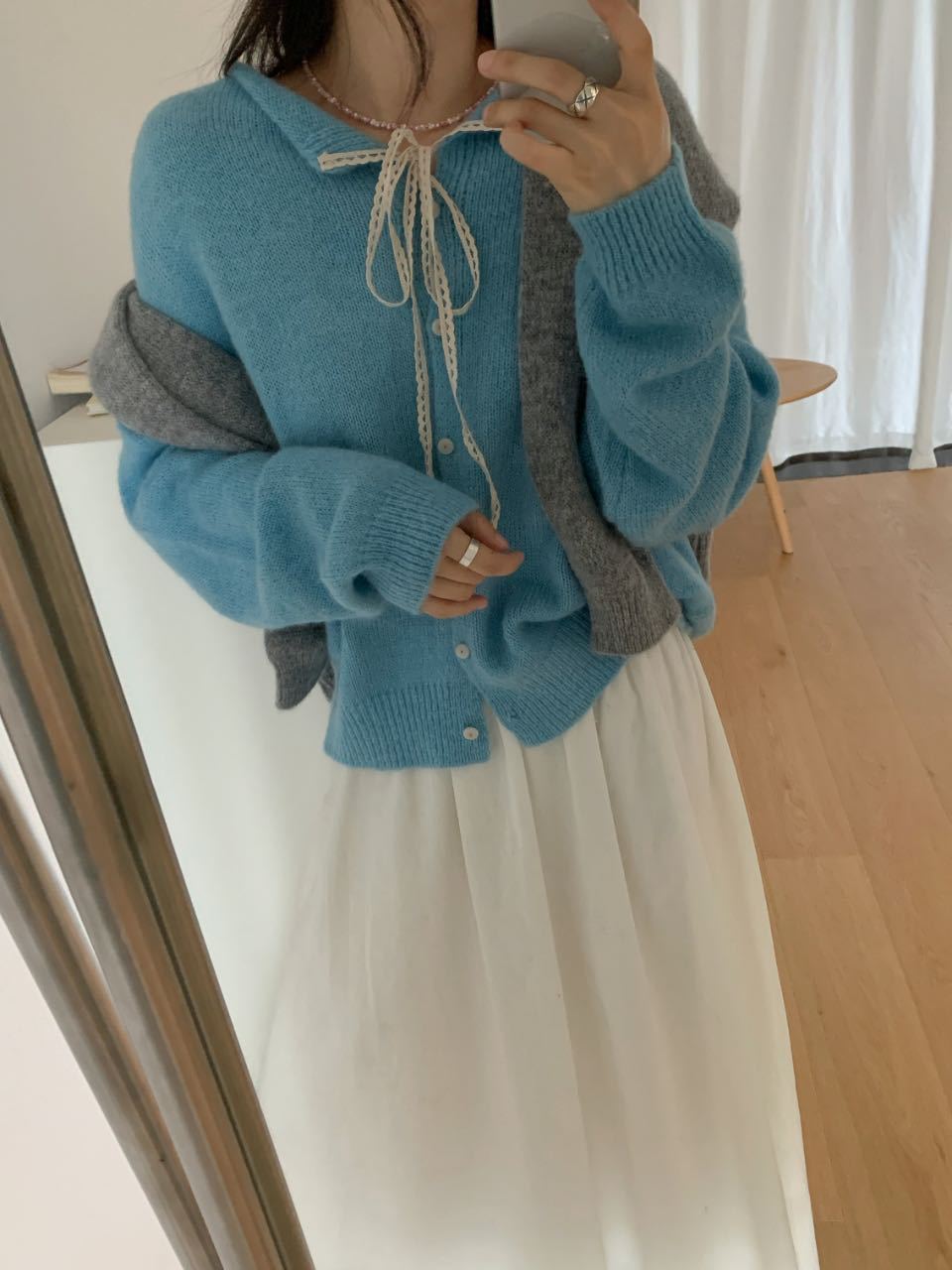 Cardigan en tricot décontracté pour femmes avec cordon de serrage et structure fine Chic und Stil