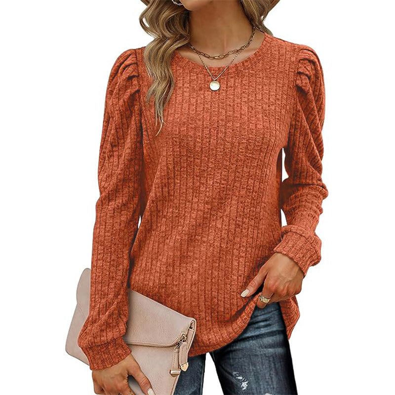 Pull à manches bouffantes texturé Chic und Stil pour femmes