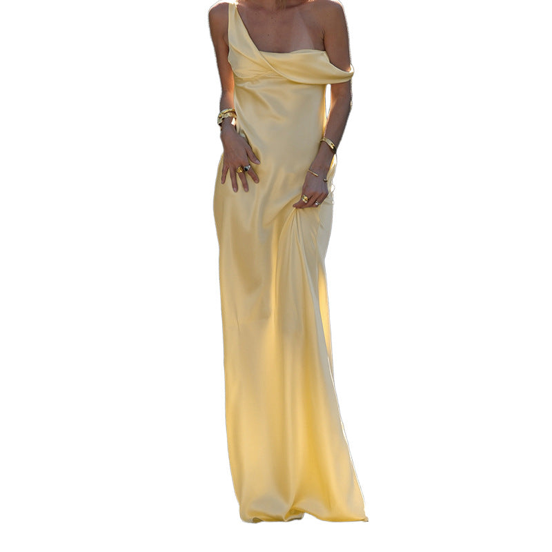 Dames Élégant Robe Maxi Off-Shoulder Chic und Stil