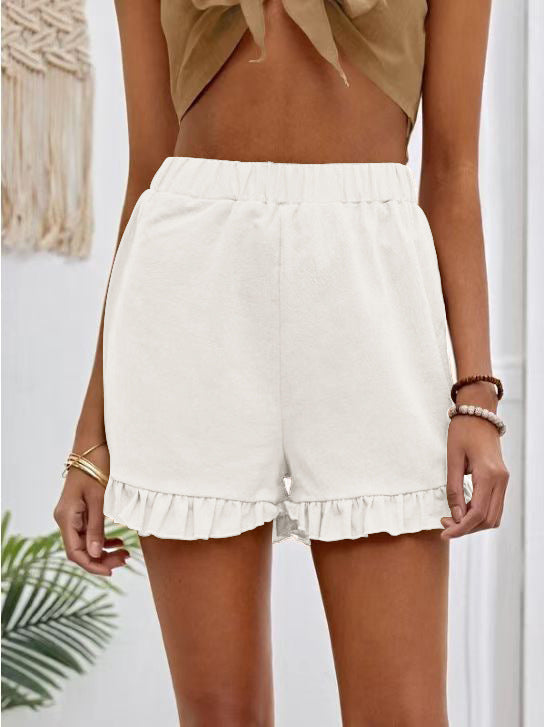 Shorts pour femmes avec ourlet froncé à enfiler Chic und Stil