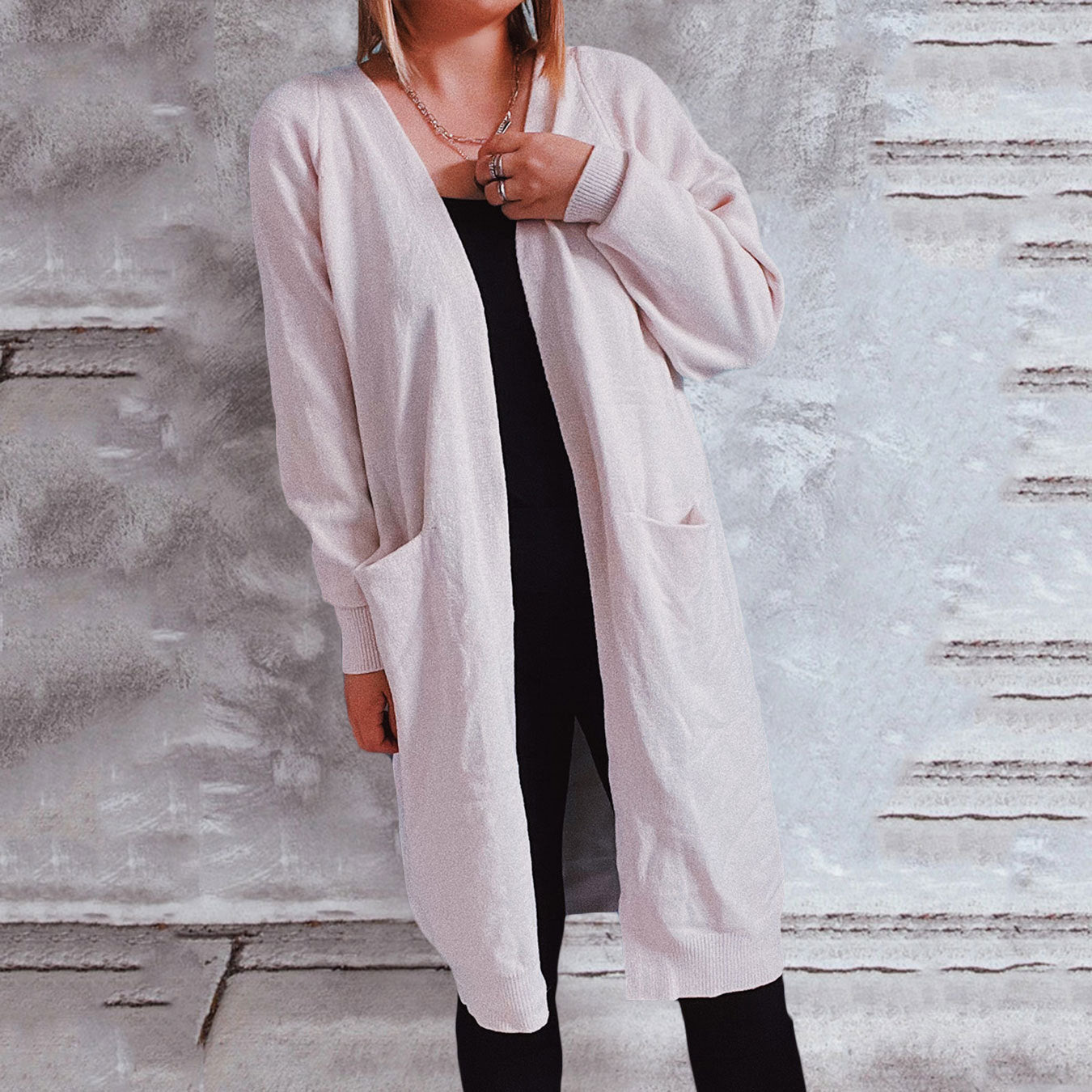 Cardigan en tricot décontracté pour femmes avec devant ouvert et poches pratiques Chic und Stil