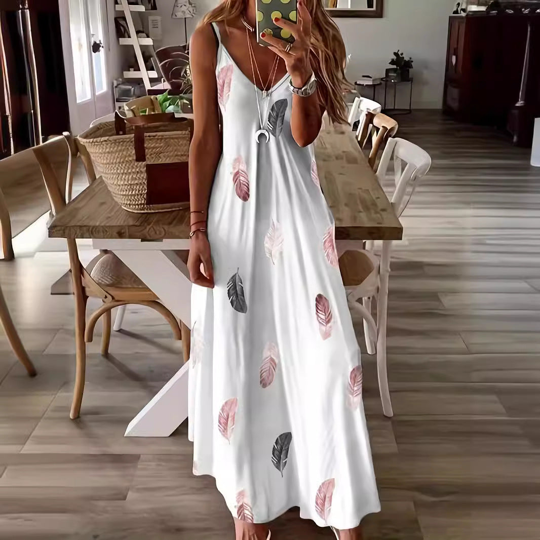 Robe maxi à imprimé feuillage Chic und Stil