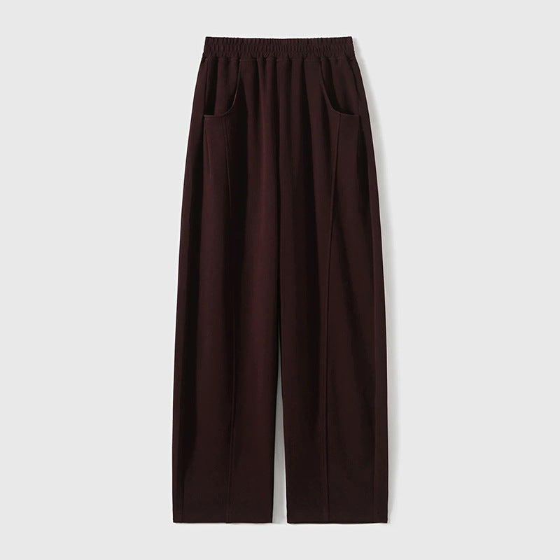 Pantalons larges en jersey doux taille haute pour femmes Chic und Stil