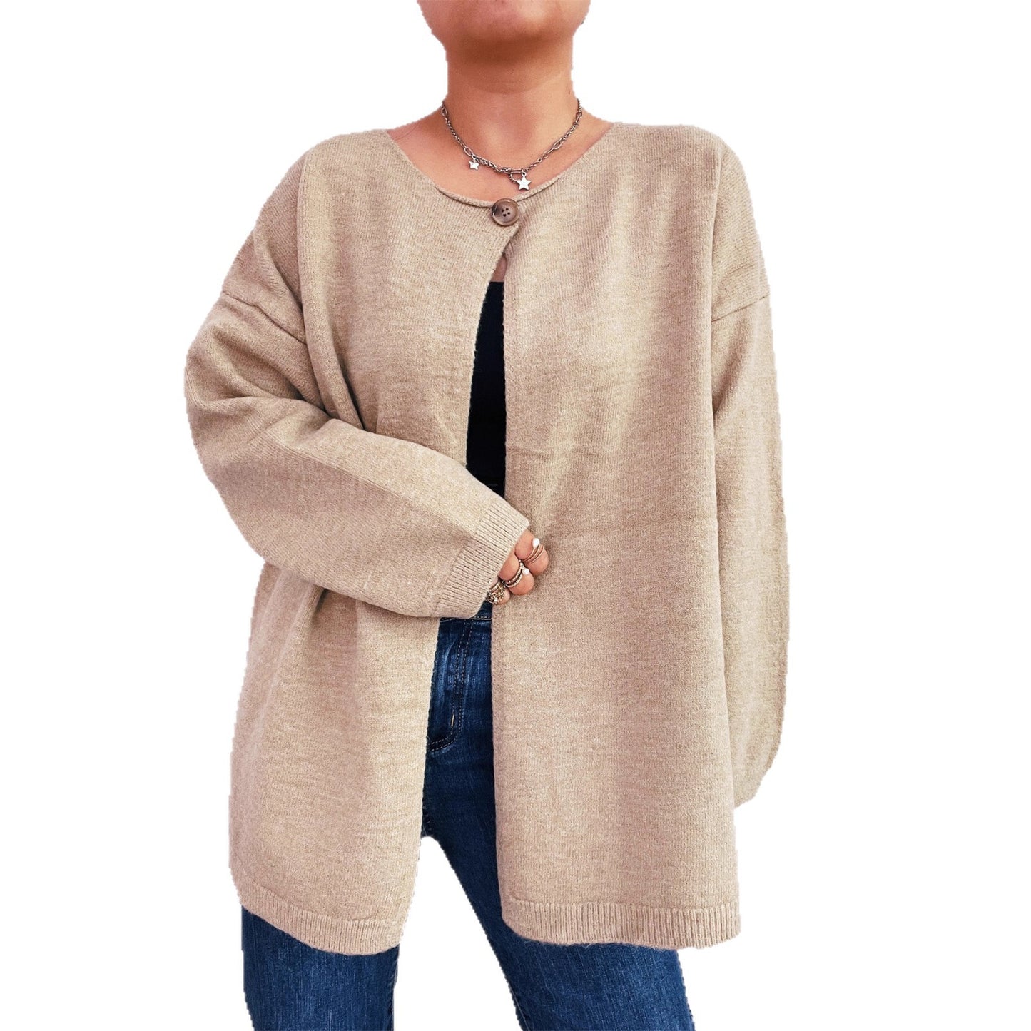 Cardigan en tricot décontracté pour femmes à coupe ouverte et matériaux doux Chic und Stil
