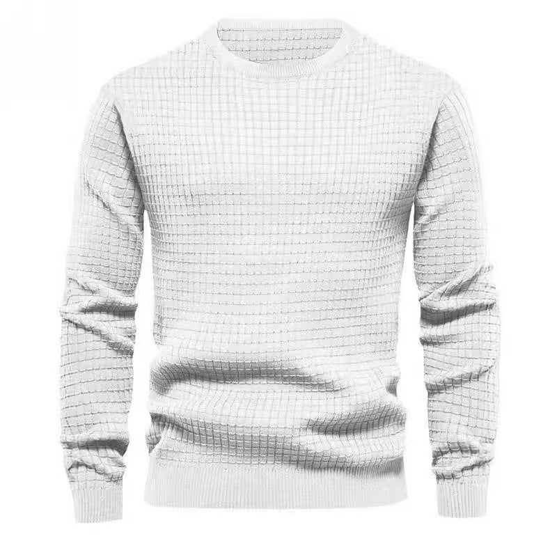 Pull élégant structuré pour hommes avec col rond et manches longues Chic und Stil