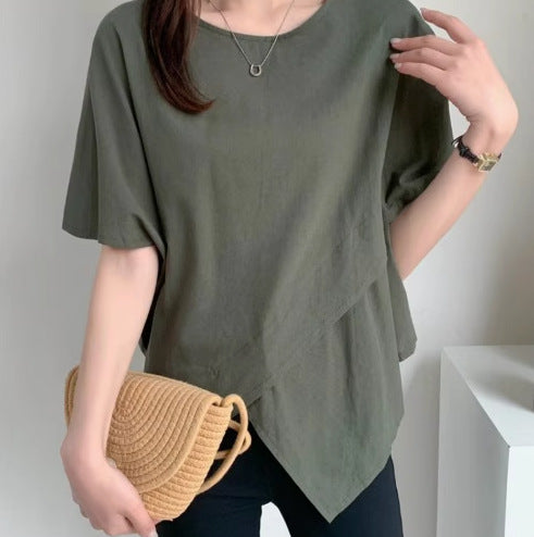 T-shirt décontracté pour femmes avec ourlet haut et bas Chic und Stil