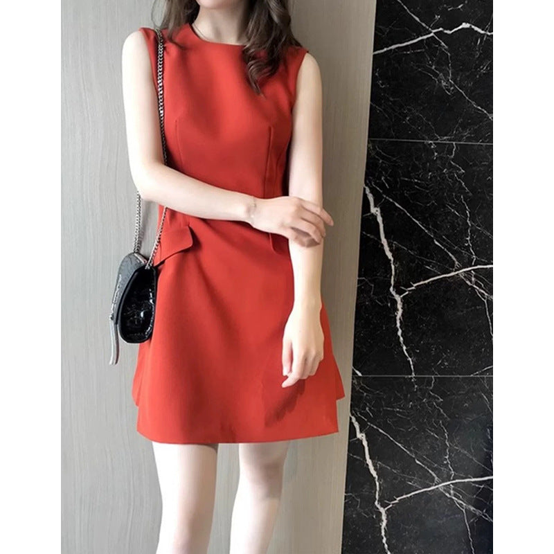 Robe mini A-line élégante pour femme avec ourlet asymétrique Chic und Stil