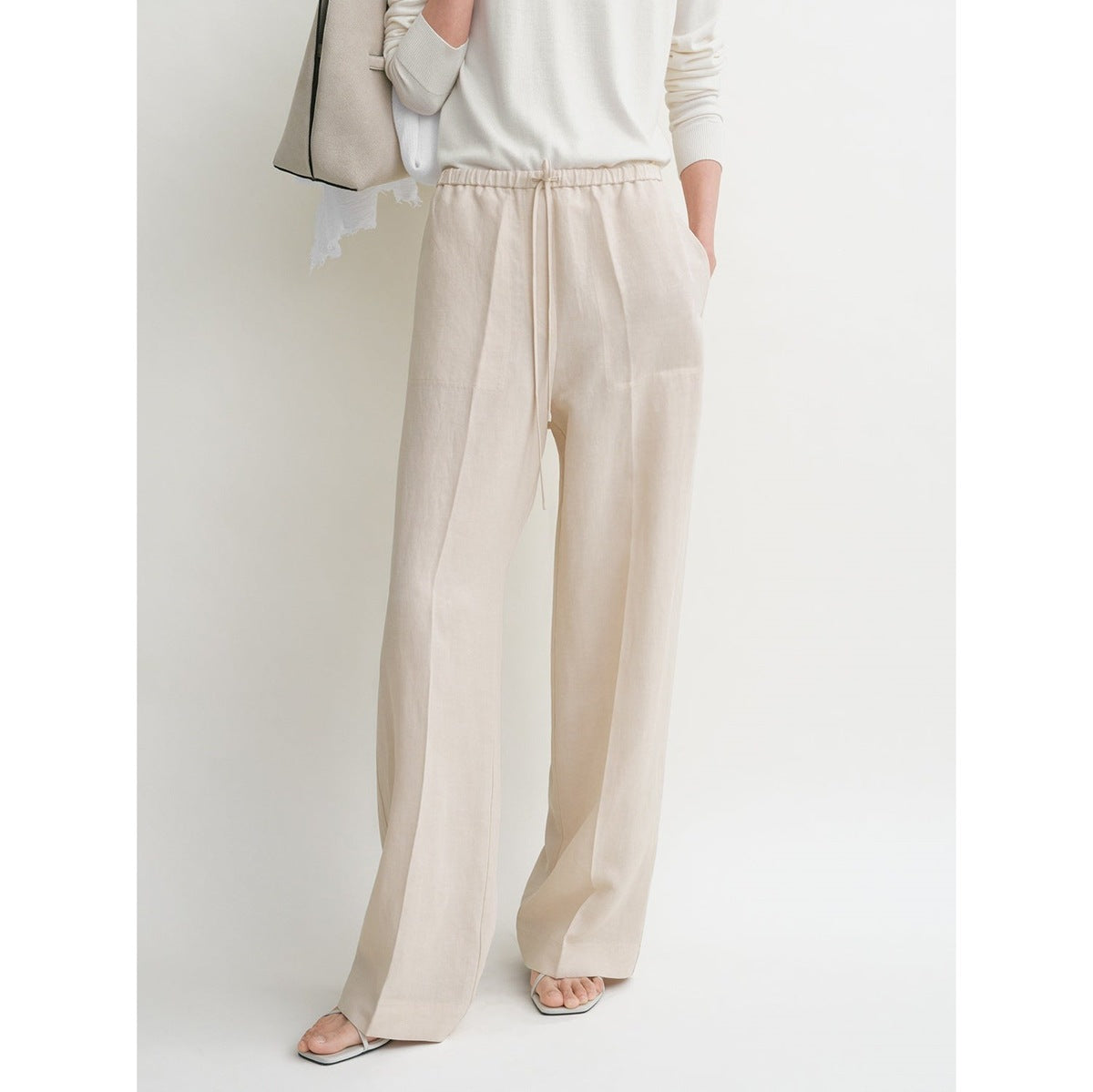Ladies casual jersey pants with elastic waistband Chic and Style