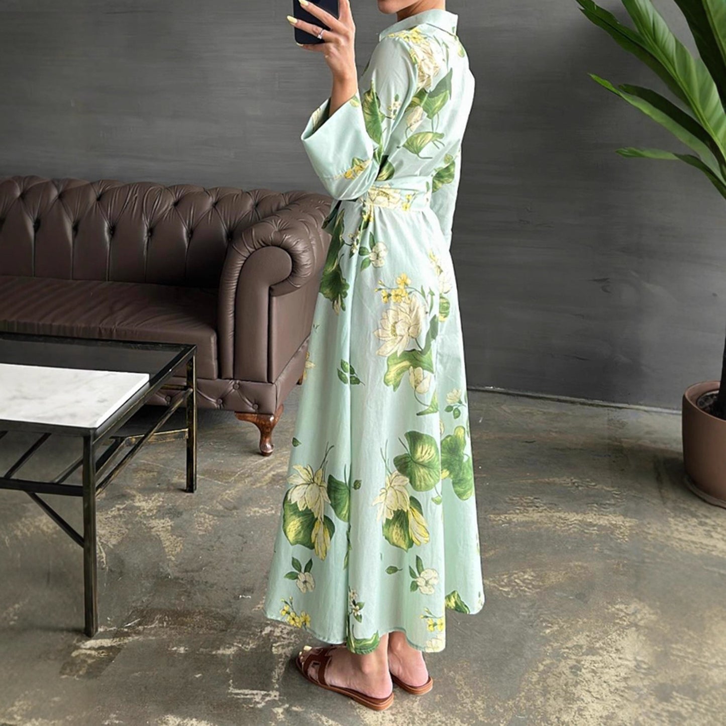 Robe maxi femme avec motifs floraux et ceinture enroulée Chic und Stil