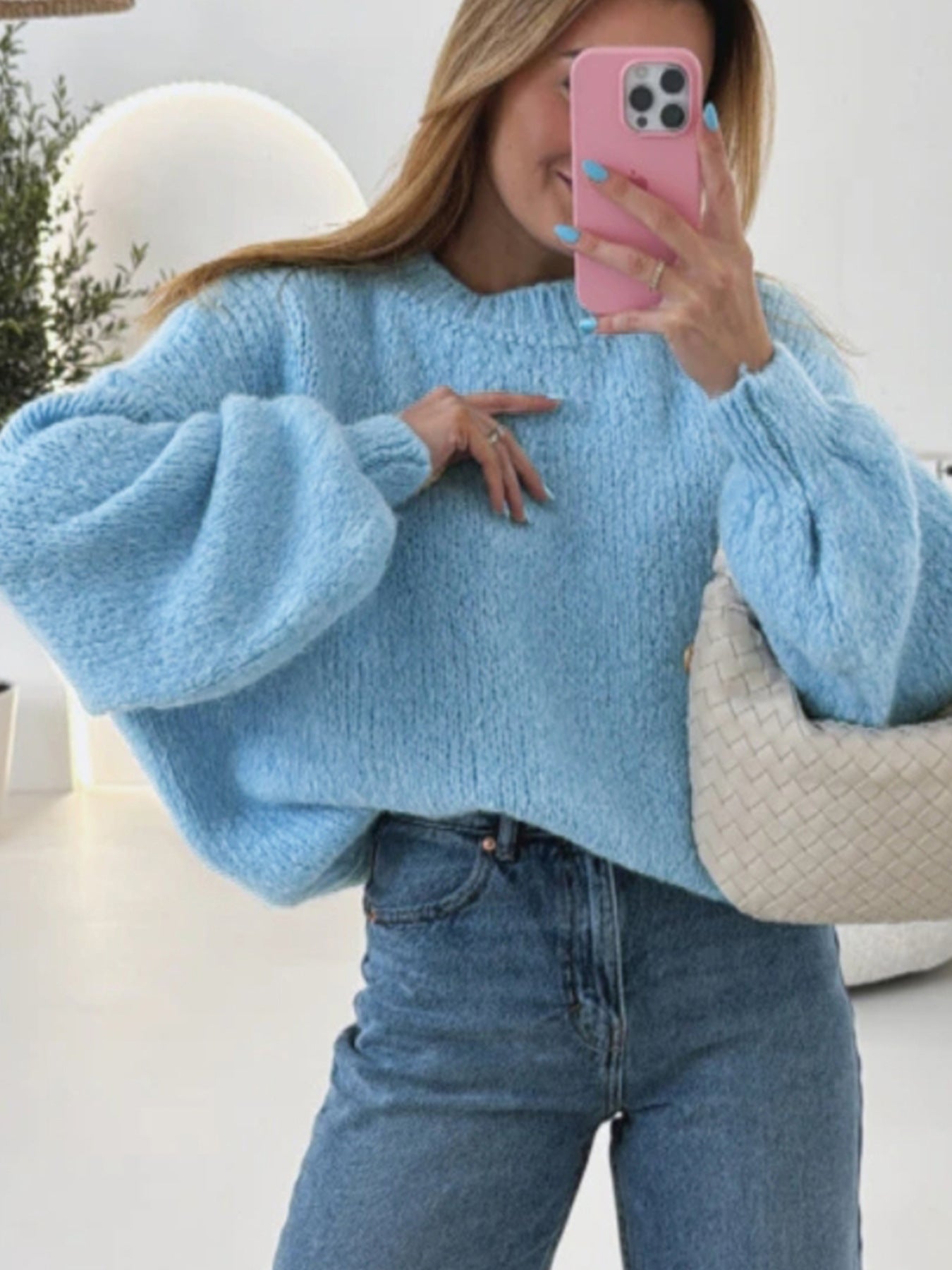 Pull femme douillet avec des manches volumineuses et un design texturé Chic und Stil