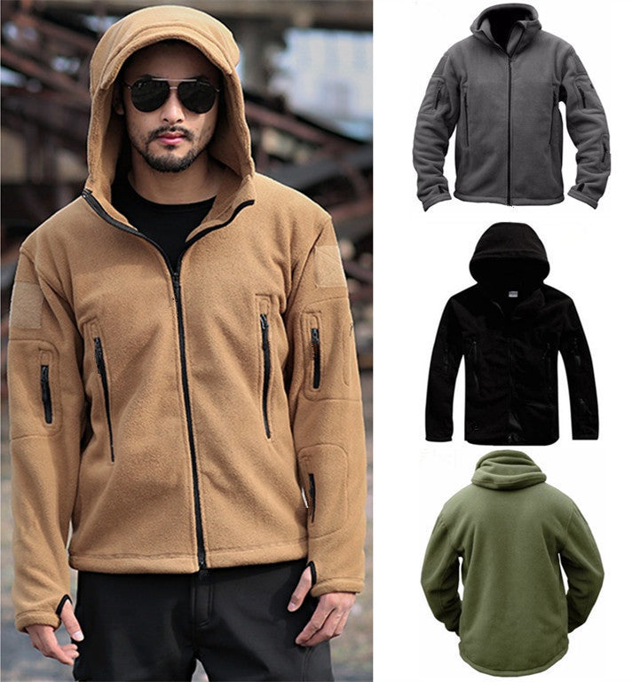 Veste en polaire pour hommes avec plusieurs poches et col de capuche ajustable Chic und Stil
