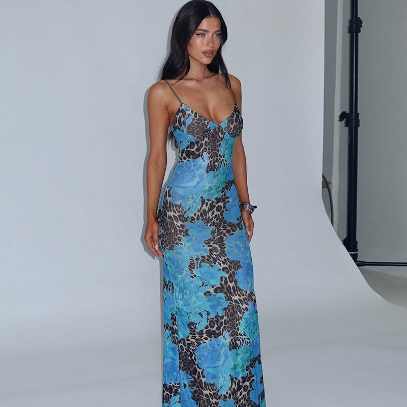 Robe maxi à enfiler imprimée florale pour femmes Chic und Stil 1751429440