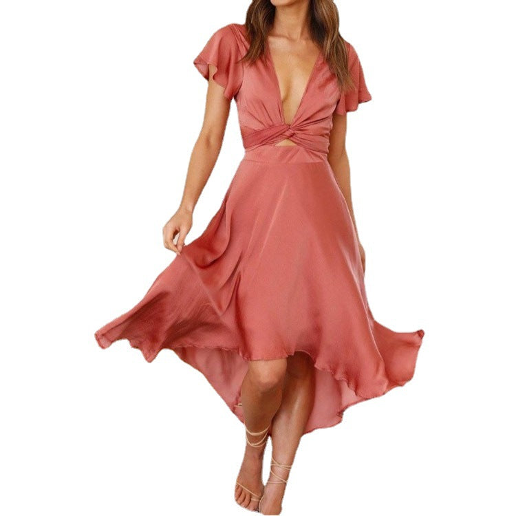 Robe midi à nouer pour dames Chic und Stil