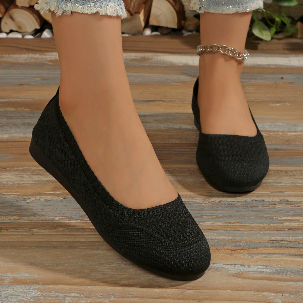 Dames Ballerines en tricot légères Chic und Stil