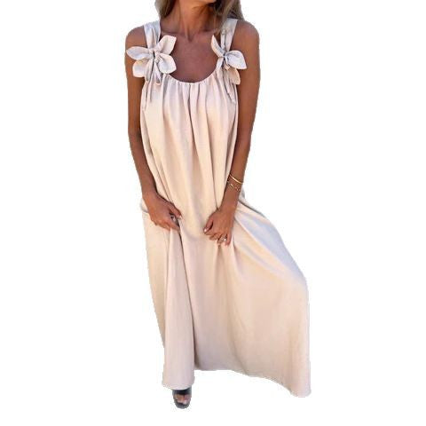 Robe maxi fluide pour femmes avec liens décoratifs aux épaules Chic und Stil