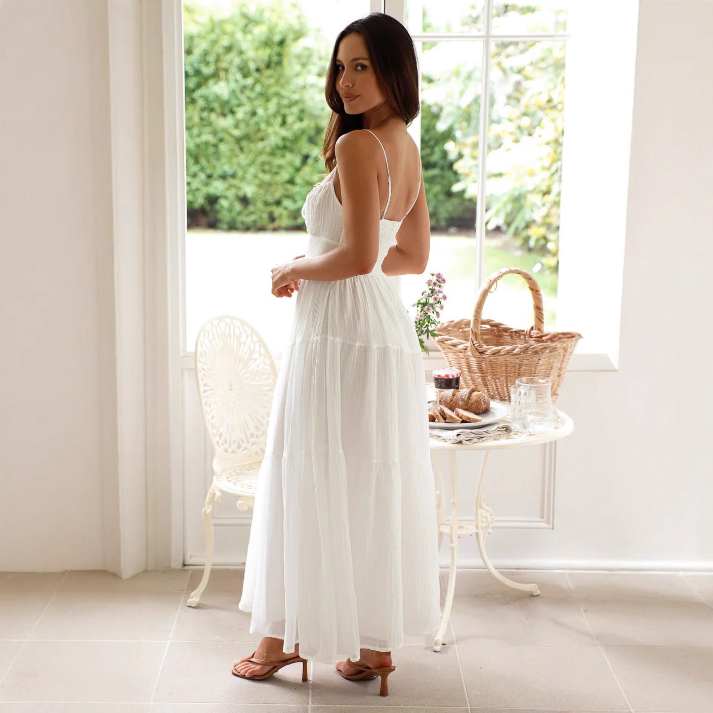 Maxi robe pour femme avec bretelles spaghetti réglables Chic und Stil
