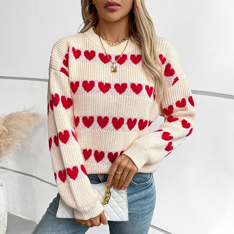 Pull femme confortable avec motif de cœurs Chic und Stil