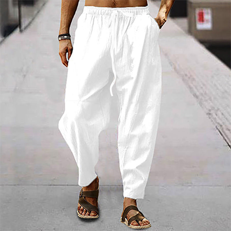 Pantalons d'été décontractés pour hommes en style costume avec taille élastique et poches latérales pratiques Chic und Stil