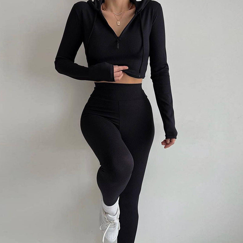 Body de sport féminin à manches longues avec fermeture éclair Chic und Stil