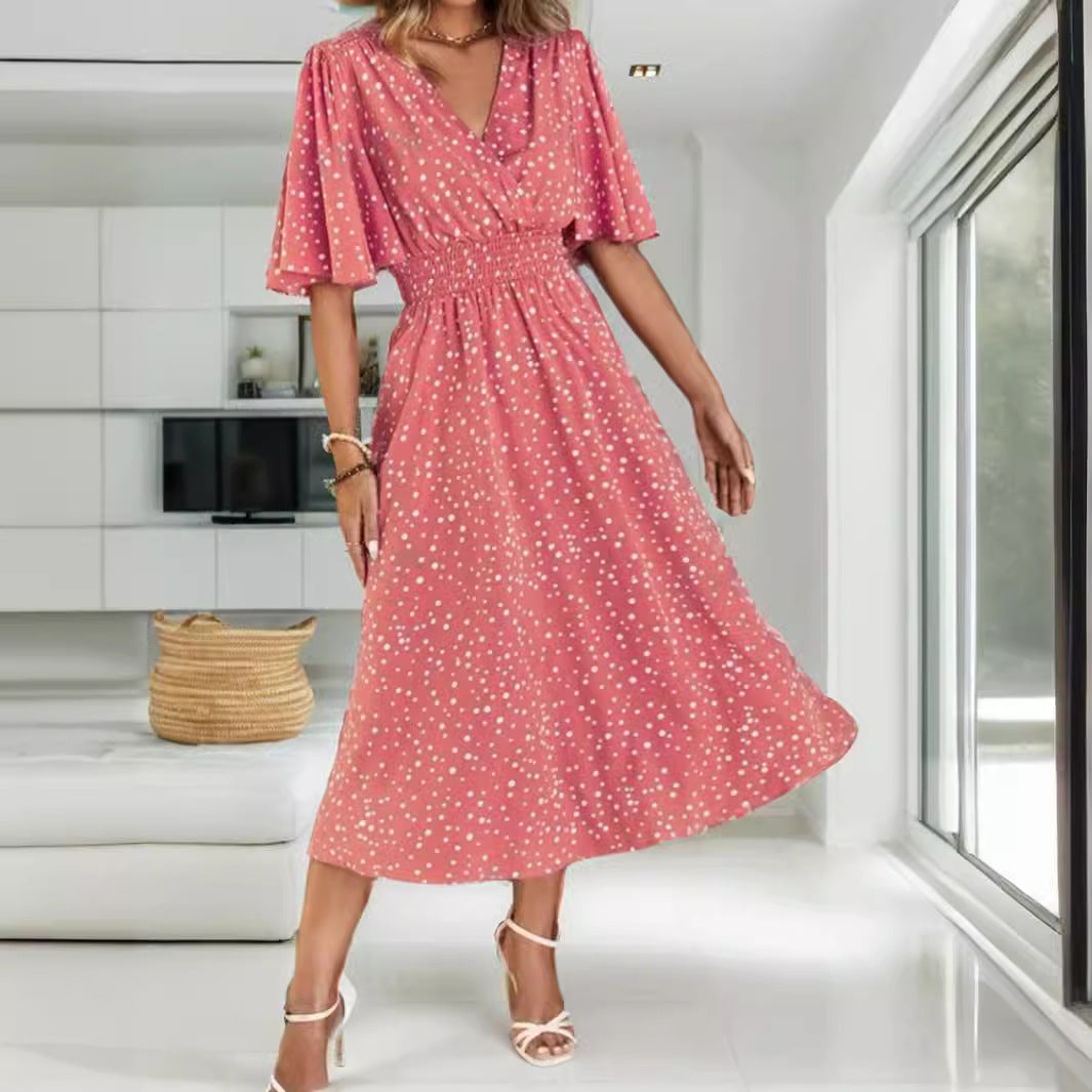 Robe midi enroulée élégante pour femmes Chic und Stil