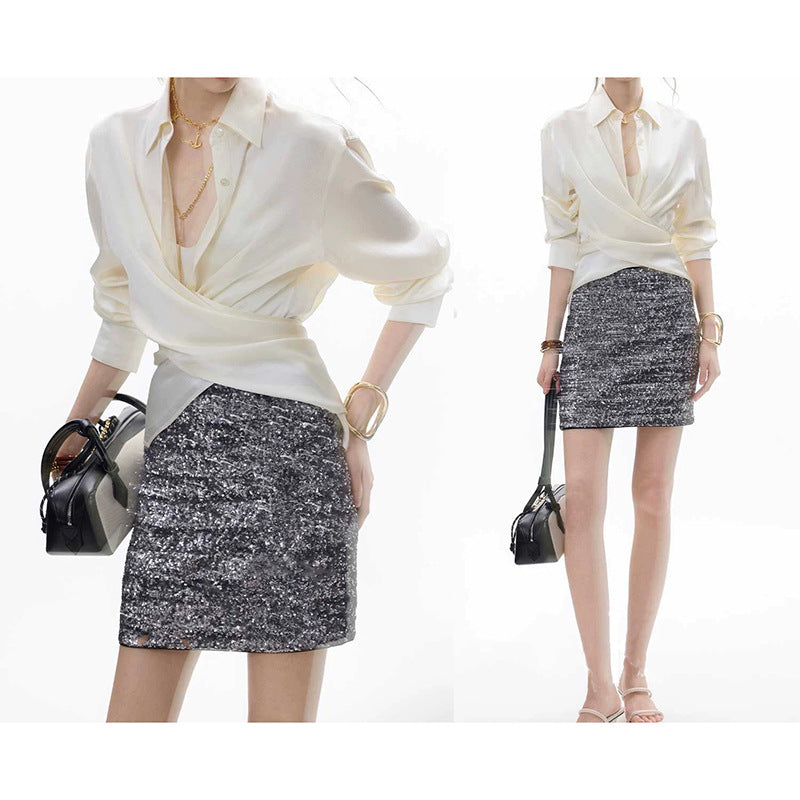 Blouse en satin luxueuse pour femmes Chic und Stil