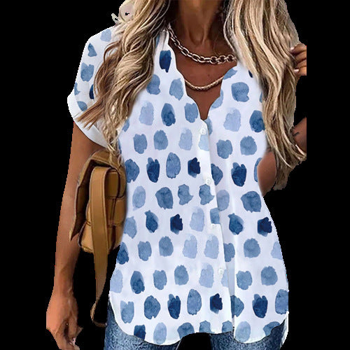 Blouse courte imprimée pour femmes Chic und Stil