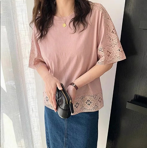 T-shirt femme avec dentelle Chic und Stil