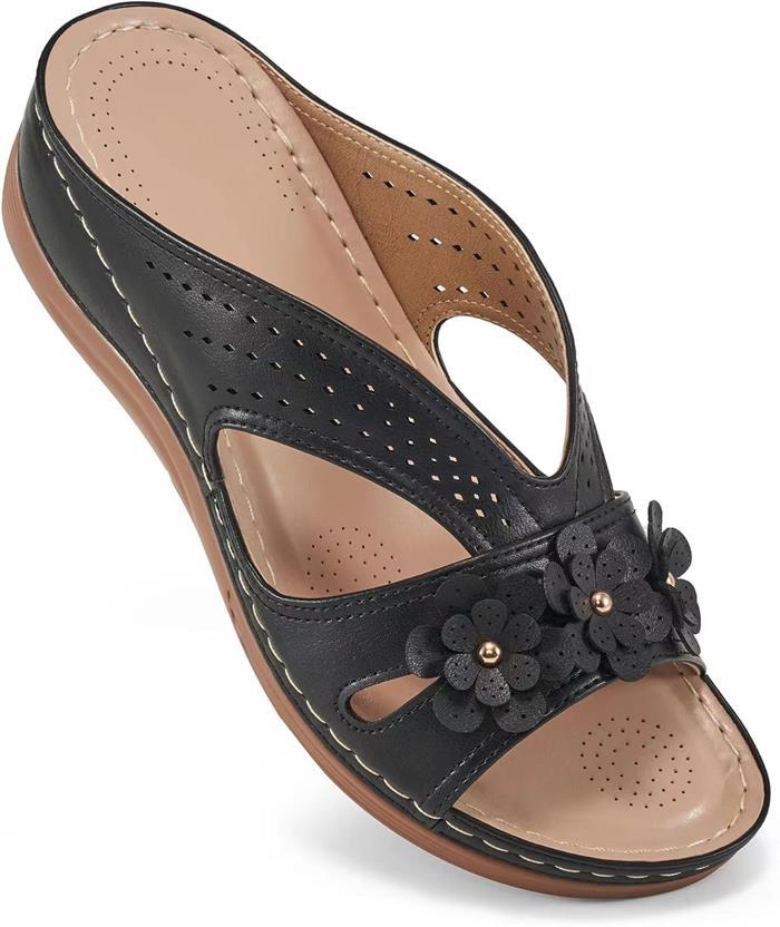Sandales antidérapantes décorées de fleurs Chic und Stil pour femmes