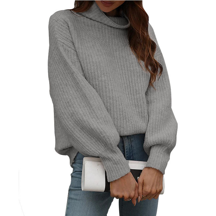 Pull en tricot pour femmes avec coupe ample et col roulé à la mode Chic und Stil