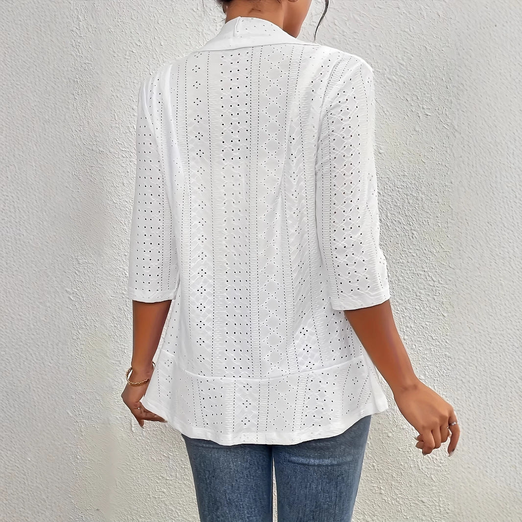 Veste blazer élégante pour femmes avec design perforé et coupe cintrée Chic und Stil