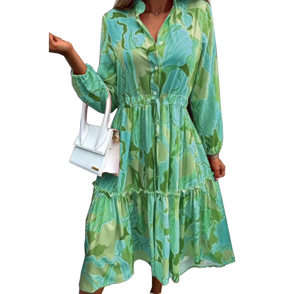 Robe t-shirt à manches longues pour femmes avec une silhouette décontractée et un cordon de serrage à la taille Chic und Stil