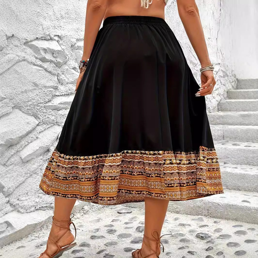 Jupe maxi femme avec design ethnique coloré et taille élastique Chic und Stil