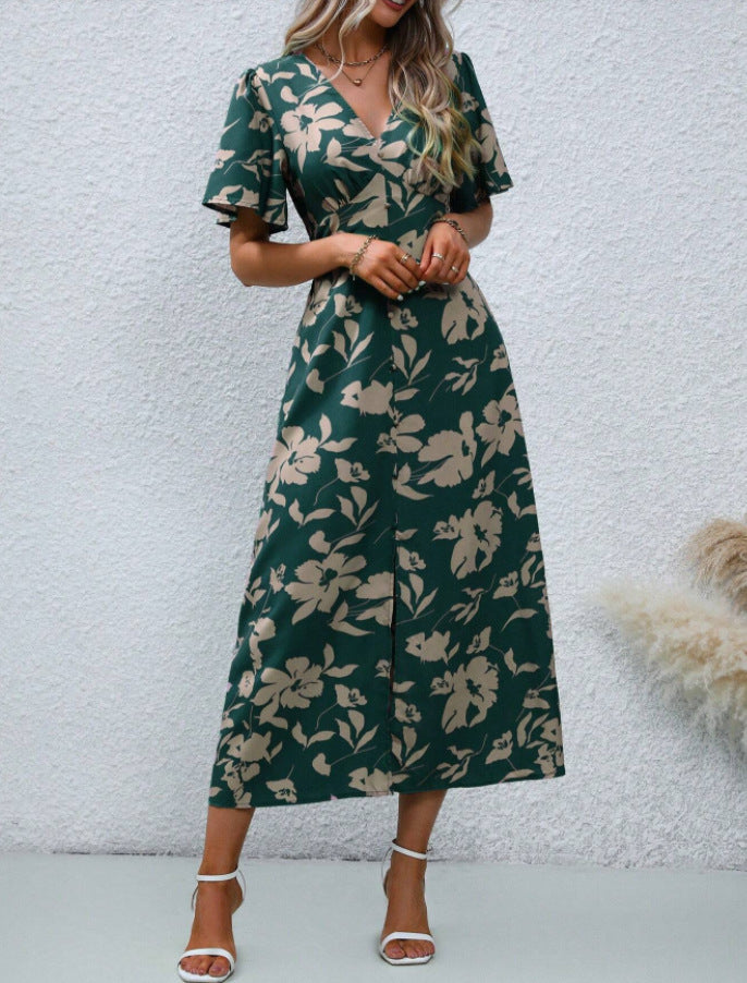 Robe maxi à motifs floraux pour femmes Chic und Stil