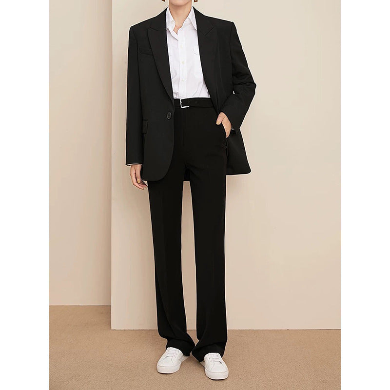 Veste surdimensionnée ajustée pour femmes et ensemble de pantalons à jambes droites Chic und Stil