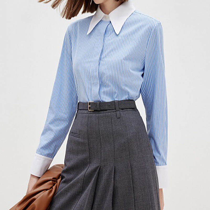 Chemise à boutons rayée décontractée pour femmes Chic und Stil