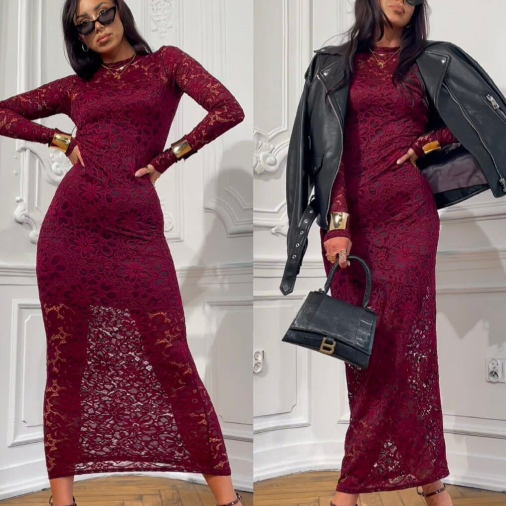 Robe midi élégante en dentelle Chic und Stil