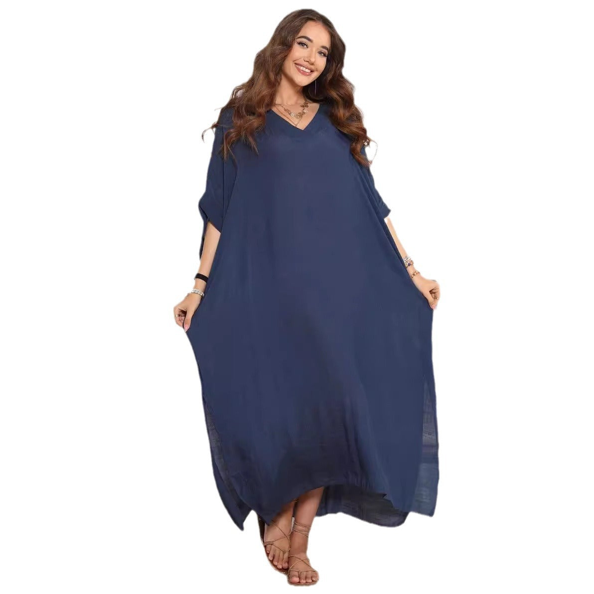 Dames Tunique Robe à Décolleté en V Chic und Stil