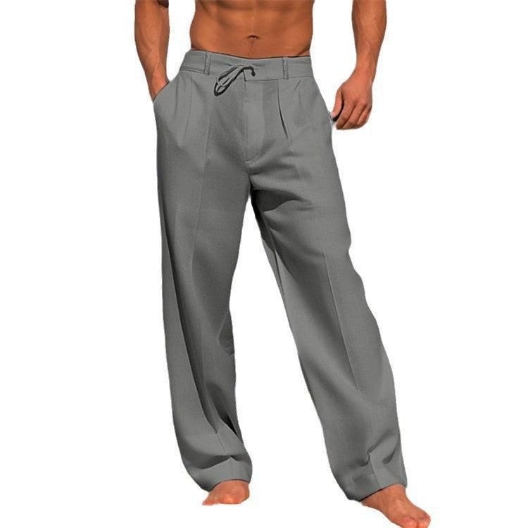 Pantalon d'été ample pour hommes avec taille élastique et poches pratiques Chic und Stil