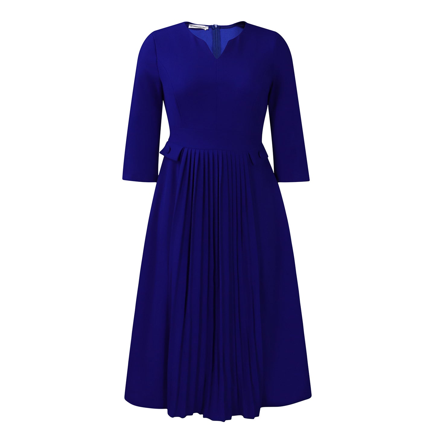 Dames Élégante Robe Midi à Plis Chic und Stil