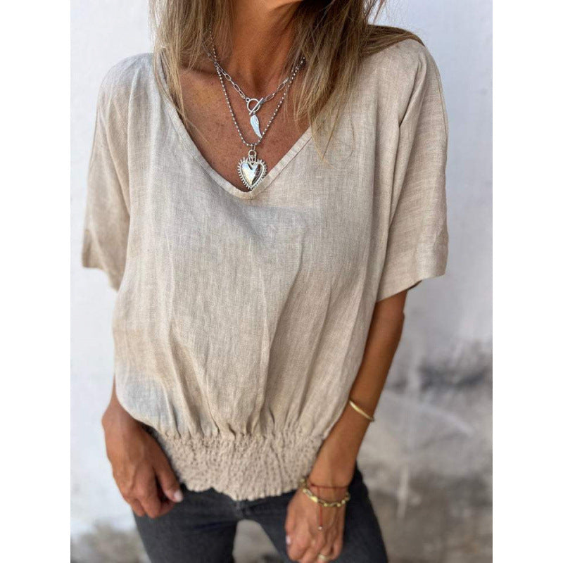 Dame haut décontracté avec ourlet élastique Chic und Stil
