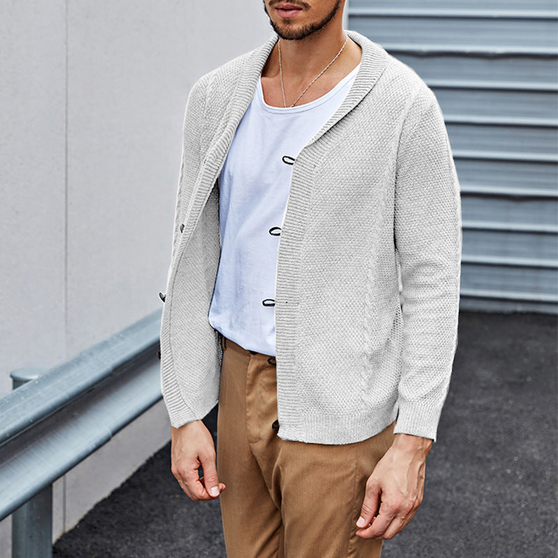 Cardigan en tricot décontracté pour hommes avec une structure raffinée et une coupe ouverte Chic und Stil