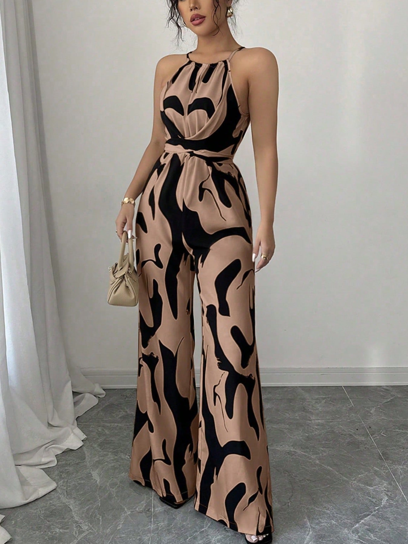 Dames Combinaison avec col haut et élégante drapé Chic und Stil