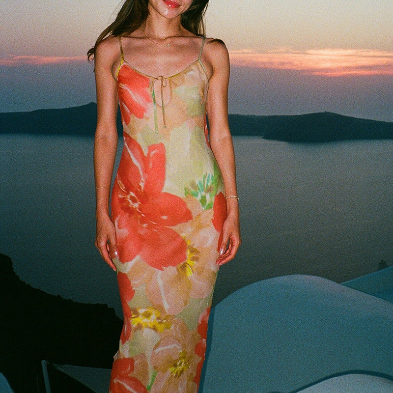 Robe Maxi Brodée Florale Chic und Stil