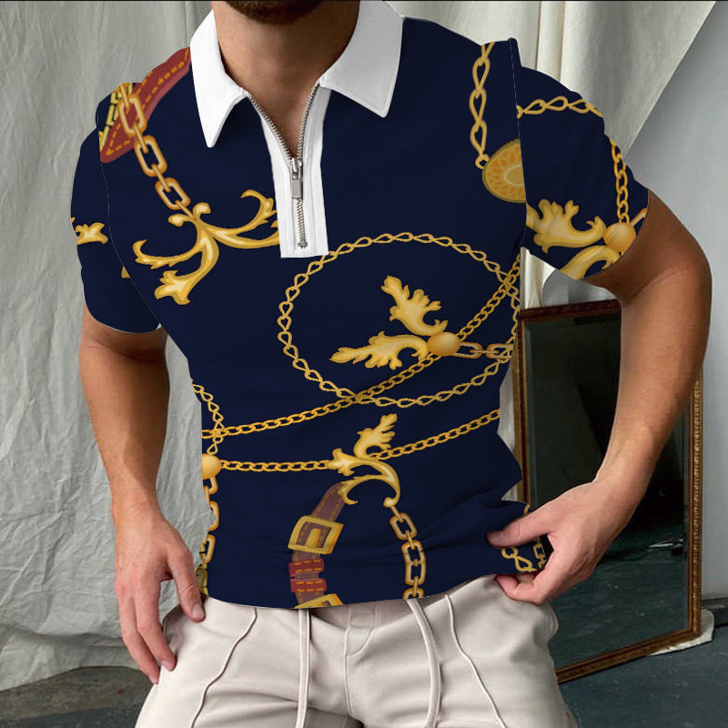 Polo-shirt à manches courtes à carreaux élégant pour hommes Chic und Stil