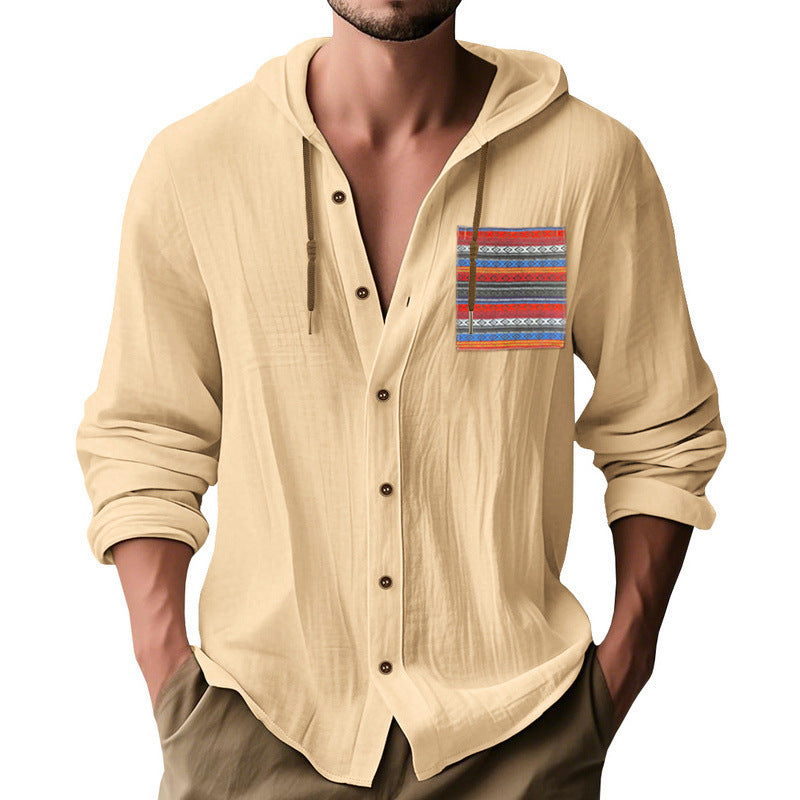 Veste à capuche décontractée pour hommes avec motif coloré et boutons pratiques Chic und Stil