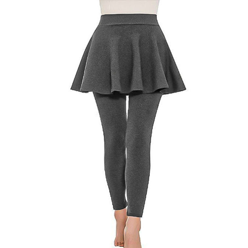 Leggings pour femmes avec une doublure semblable à une jupe et taille haute Chic und Stil