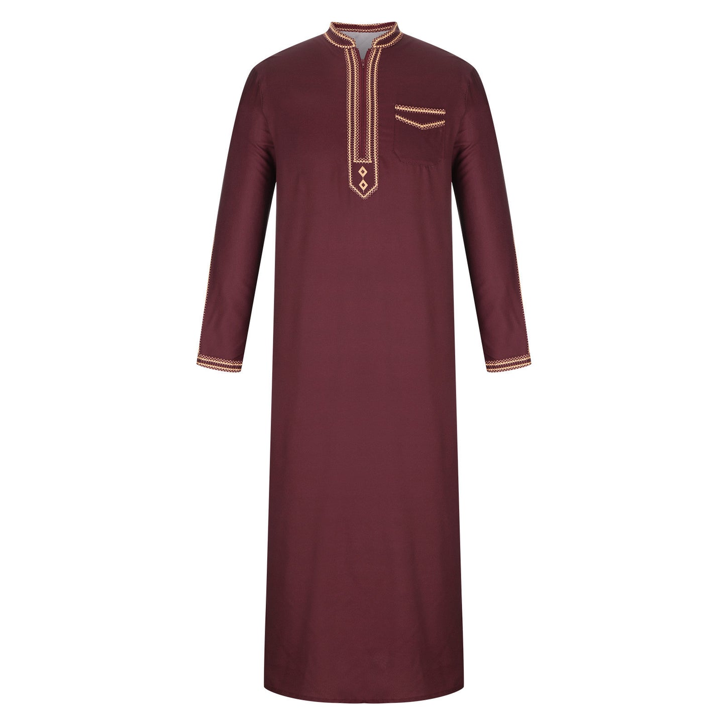 Homme robe longue traditionnelle avec broderie décorative et élégante patte de boutonnage Chic und Stil