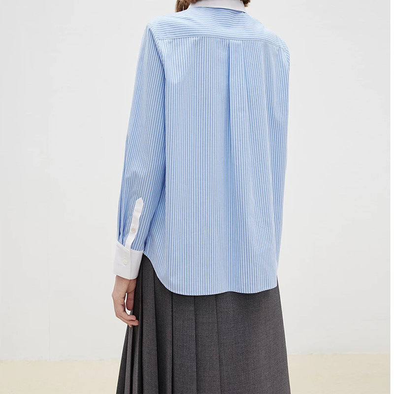 Chemise à boutons rayée décontractée pour femmes Chic und Stil
